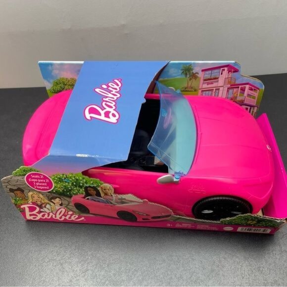 Barbie Pink Convertible 2 Seater vehicle With Rolling Wheels - Picture 3 of 10